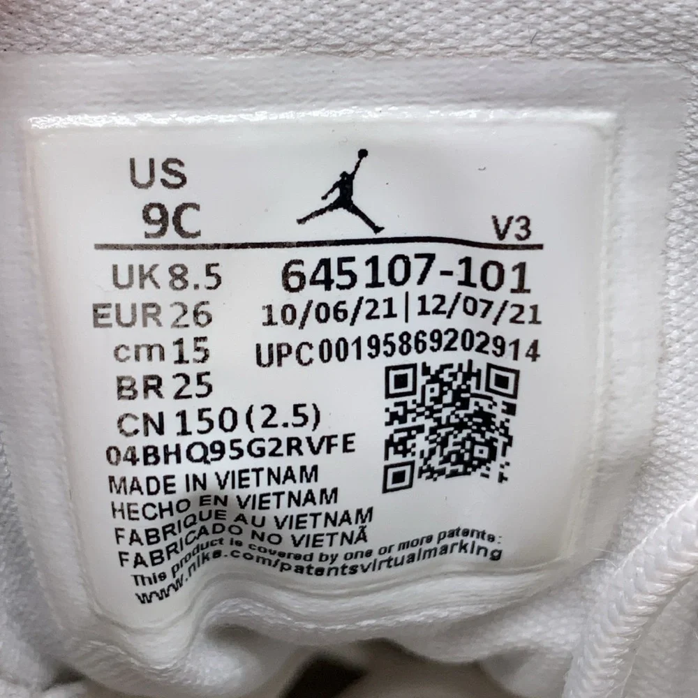 Jordan 11 Retro Low Pure Violet Shoes 645107-101‎ Toddler Sz 9C EU 26